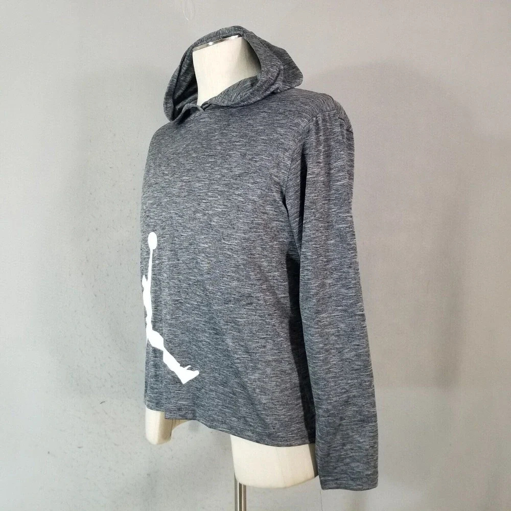 Nike Jordan Jumpman hoodie shirt youth XL extra large gray Heather Dri-Fit